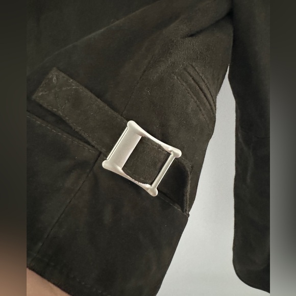 Matin Kim suede jacket - dark ash green color - Picture 5 of 9